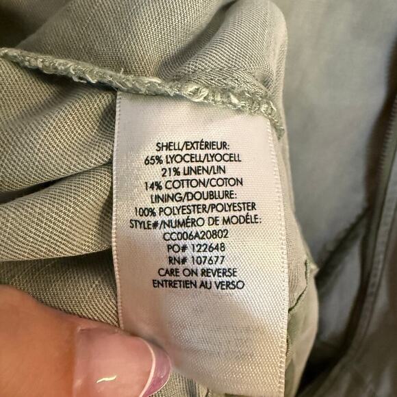 Alice + Olivia Leonarda Jumpsuit Cropped Belted Linen Blend Light Green Size 6 - Picture 6 of 7